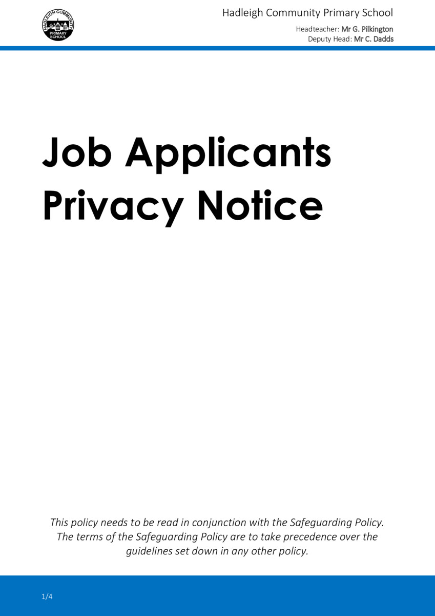 thumbnail of Job Applicants Privacy Notice (NEW)