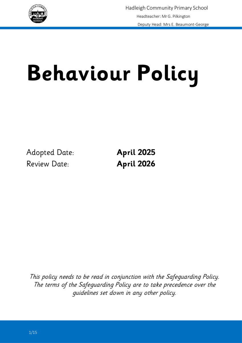 thumbnail of Behaviour Policy 2025