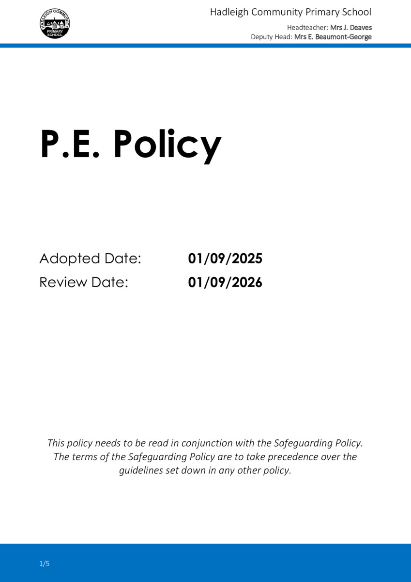 thumbnail of PE Policy (2025-26)