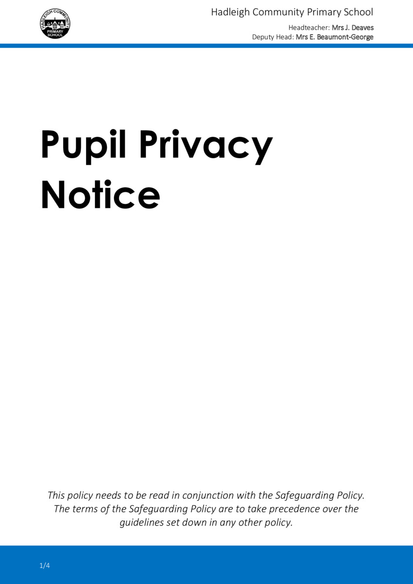 thumbnail of Pupil Privacy Notice