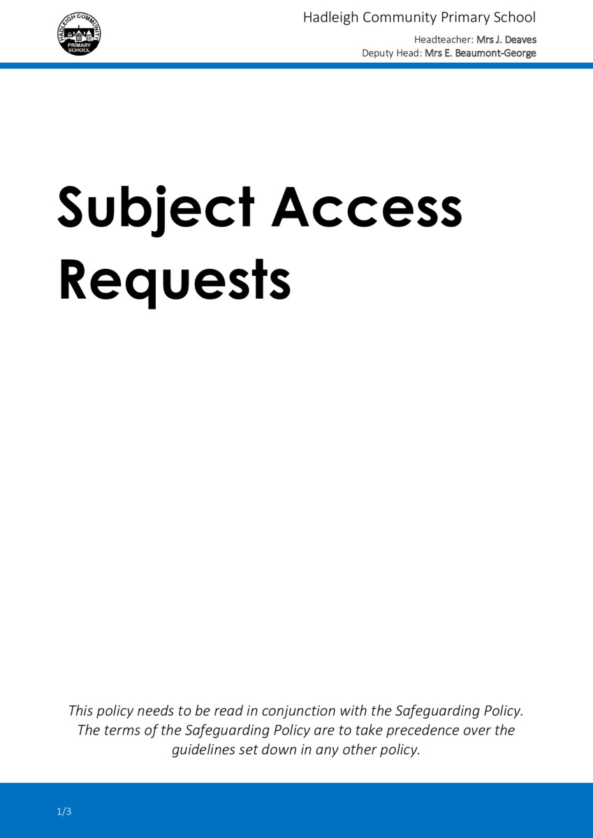 thumbnail of Subject Access Requests