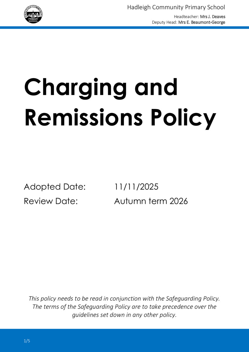 thumbnail of Charging and Remissions Policy 2025-26