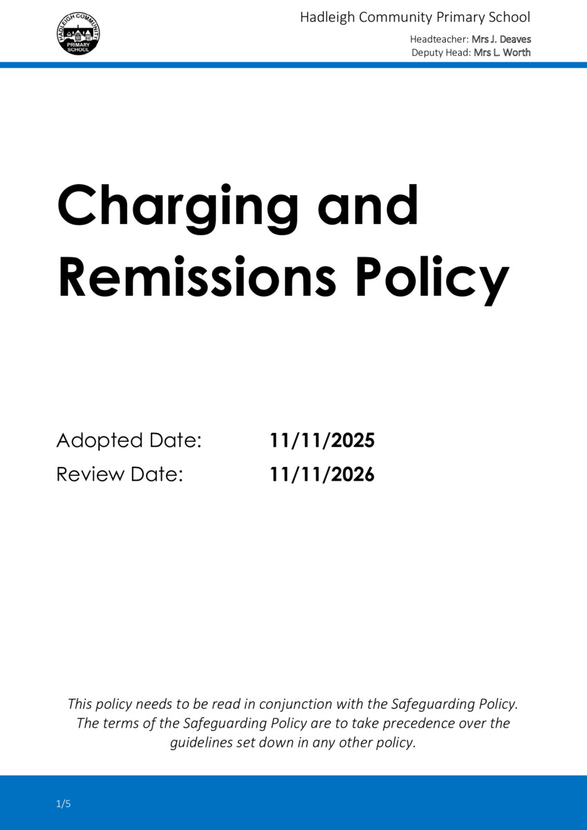 thumbnail of Charging and Remissions Policy 2025-26