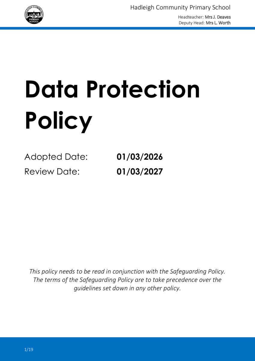 thumbnail of Data Protection Policy 2026-27