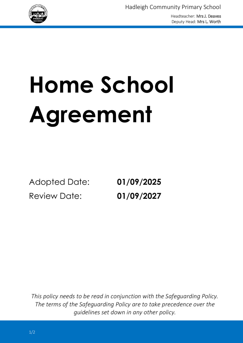 thumbnail of Home School Agreement 2025-2027