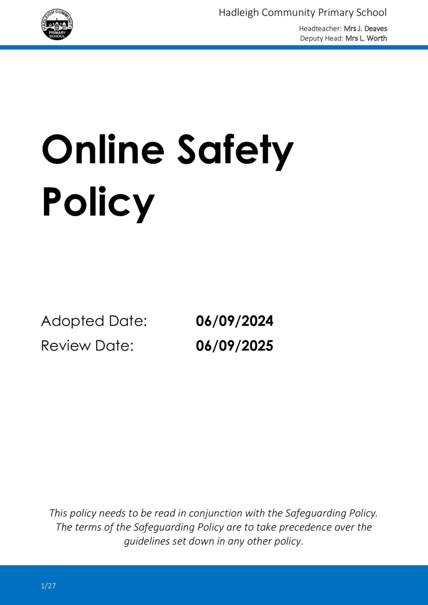 thumbnail of Online Safety Policy 2024-25